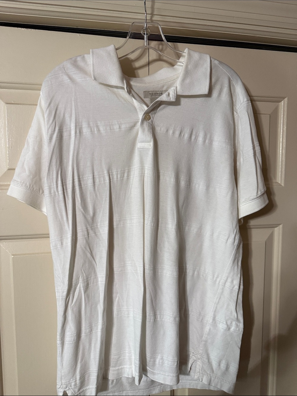 Madison White Men's Short-Sleeve Polo